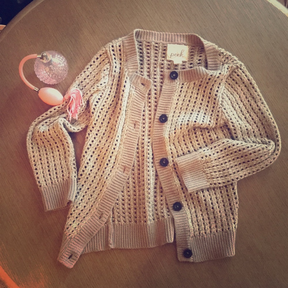 Peek Cardigan in Metallic Gold